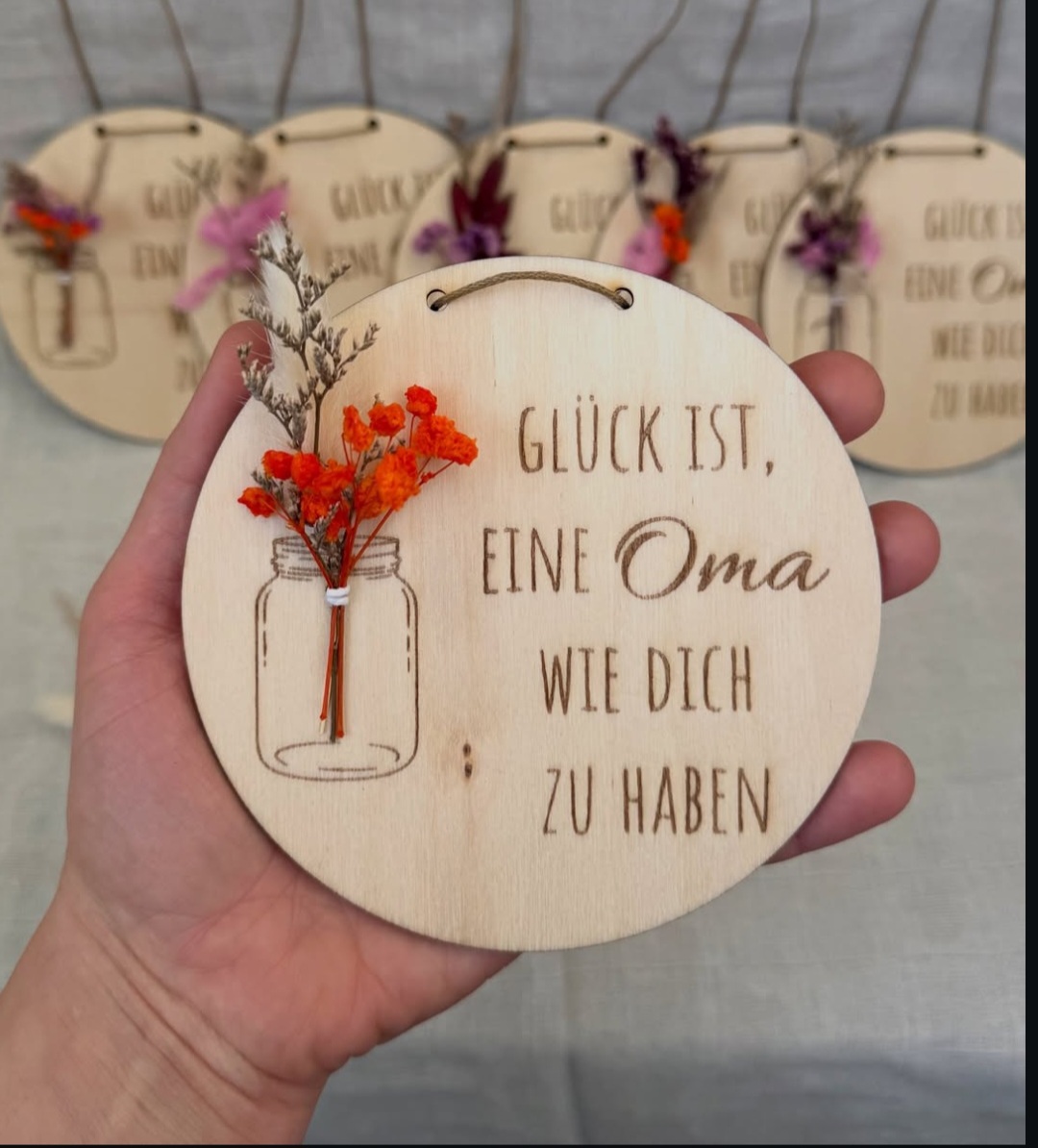 Oma Geschenk – Glück ist eine Oma wie dich Holzschild
